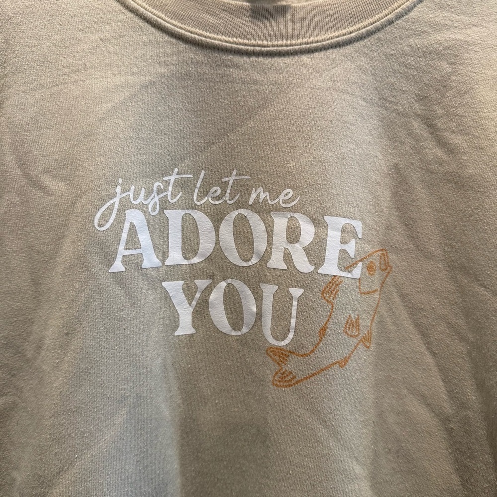 Gildan Beige Crewneck Sweater with Harry Styles Song Quote 2XL - Picture 3 of 6